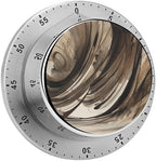 Mechanical Kitchen Timers for Cooking,Brown Ink Drawing Printed 60 Minute Magnetic Countdown Timer,Cute Cooking Timers with Alarm,Stainless Steel Time Timer Manual No Batteries Required by Unknown