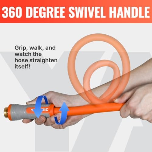 YAMATIC 100ft Garden Hose, 5/8in I.D. 360° Swivel Handle, Burst 600 PSI - Image 3