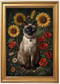 Gold Vintage Framed Birdhouse Wall Art, Rustic Oil Painting Style Print by Unknown