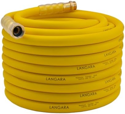 Heavy Duty Premium Garden Hose 100ft x 5/8", 300PSI Working, 1000PSI Burst, Hybrid Rubber Water Hose with Transparent Swivel Handle - Hot/Cold Water Five Layered Braiding with Brass fittings (Yellow) by Unknown