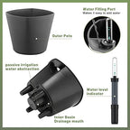 Self Watering Planters for Indoor Outdoor Plants 7 inch Flower Pot with Water Level Indicator Grey 6 Pack African Violet Self Watering Pots for All Orchid agave etc. House Plant Plastic Planter - Image 2