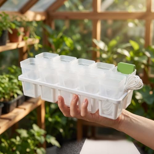 Yardwe Plastic Self Watering Seedling Cups with Tray, 2.5 Inch - Image 6