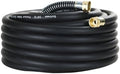 Guitrees 50FT 5/8 Heavy Duty Rubber Garden Hose - 300psi Working, 1000psi Burst - Hot/Cold Water - Five-Layered Braiding for Durability - Versatile for Gardening, Agriculture, Construction(Black) by Guitrees