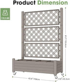 Fancyango Raised Garden Bed with Wheels 61.2" Hx2 - Gray - Image 2