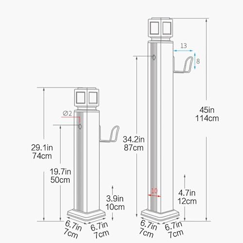 Outdoor Stainless Steel Garden Water Column/Hose Stand with Faucet Antifreeze Anti-Rust Courtyard Water Faucet Pillar Floor Mount Water Tap Columns Stainless Steel Square Vertical Garden Water Column( - Image 3