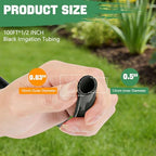 1/2 Inch Drip Irrigation Tubing 100FT Flexible Garden Water Hose Supply - Image 2
