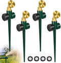 Tioncy 4 Pack Metal Lawn Sprinkler for Yard with Brass Nozzle & Aluminum Alloy Spike Base, Adjustable Automatic Garden Sprinkler System with Screen Gasket for Lawn Garden Yard Greenhouse(Green) by Tioncy