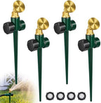 Tioncy 4 Pack Metal Lawn Sprinkler for Yard with Brass Nozzle & Aluminum Alloy Spike Base, Adjustable Automatic Garden Sprinkler System with Screen Gasket for Lawn Garden Yard Greenhouse(Green) by Tioncy
