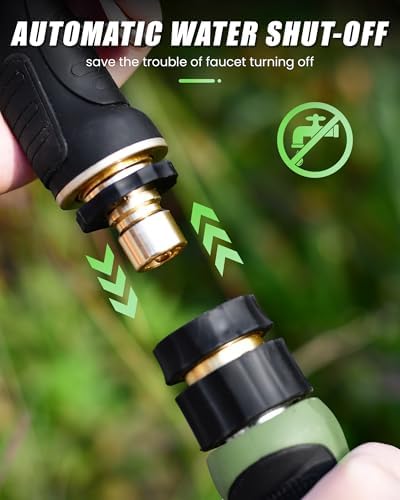 RAINPOINT Garden Hose Nozzle, Heavy Duty Metal Water Hose Sprayer Nozzle with 9 Adjustable Spray Patterns, High Pressure Hand Sprayer for Watering Plants, Lawns, Car and Pet Washing (2Pack, Green) - Image 4
