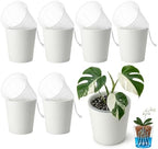 6 inch self Watering Pot with Clear Nursery Pot Inside,White,6 Pack by TineDew