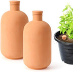 2pcs 10 * 5 * 5in Ollas Plant Watering Globes 61oz Terracotta Watering Pot Watering Bulbs for Outdoor and Indoor Plants Large Reservoir Bulbs with lid Terra Cotta Clay Irrigation Globes by EXQUAILTY