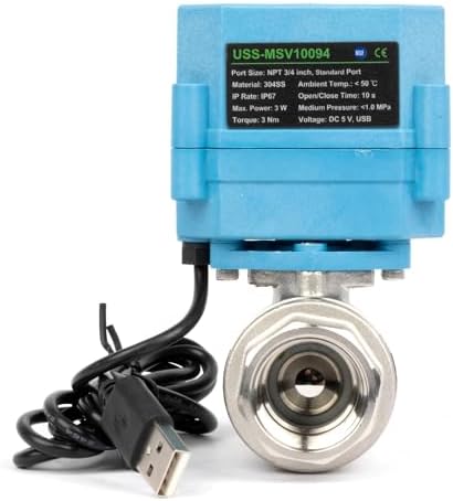 U.S. Solid WiFi Smart Motorized Ball Valve 3/4 inch NPT for Water Control, Irrigation, 2 Way 304SS Electric Valve, USB Powered, Status Indicator, Flow Direction, Remote On/Off Control, NSF Certified - Image 2