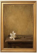 Gold Vintage Framed Lily Flower Wall Art, Still Life Floral Print by Unknown