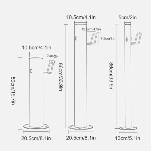 Outdoor Water Column with Faucet, Garden Water Faucet - Freestanding Hose Stand with Decorative Water Feature and Dispenser for Irrigation and Washing(86 * 10.5cm/33.9 * 4.1in) - Image 7