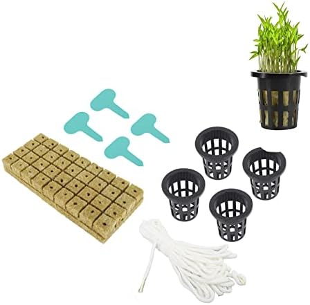 Rockwool Cubes, Good Water Absorption Soilless Cultivation Starter Plugs with Self Watering Cotton Wick Cord for Indoor Plant Growing - Image 4