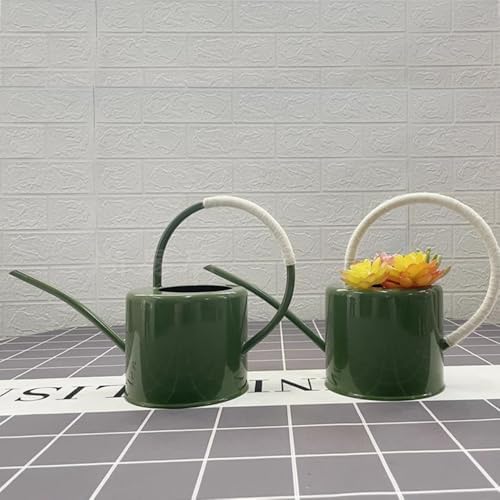 Metal Watering Can,Retro Style Gorgeous Long Spout/Iron Watering Can Gardening Tool 1.7 L (Blackish Green) - Image 3