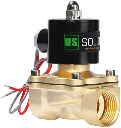 U.S. Solid 1" Brass Electric Solenoid Valve 24VAC Normally Closed VITON Air Non-potable Water Fuel by USSolid