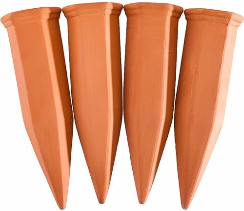 SagaSave Ceramic Plant Watering Devices 4 Pack Terracotta Vacation Plant Waterer Wine Bottle Watering Stakes Slow Release Plant Watering Spikes Perfect Self Watering Devices for Indoor Outdoor Plants - Image 7