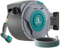 5/8" x 100 ft Retractable Garden Hose Reel, Heavy Duty Water Hose Reel by GILBEST