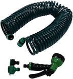 EVA Coil Garden Water Hose 15m/49.2ft, 7 Mode Nozzle Telescopic Spring Tube, Quick Connect Garden Watering Pipe for Plant Lawn Car WashPet Friendly - Image 2