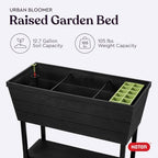 Keter Urban Bloomer 12.7 Gallon Raised Garden Bed and Outdoor Herb Garden Planter with Self Watering Gauge and Drainage Plug, Dark Grey - Image 4