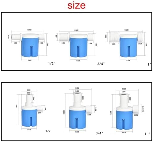 1/2" 3/4" 1" Fully Automatic Float Valve DN15 Water Level Control Anti Corrosion Nylon Ball(1/2",BLUE_IT) - Image 2