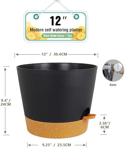 Meowell 12 inch Large Self Watering Pot for Indoor Outdoor Plants - Image 2