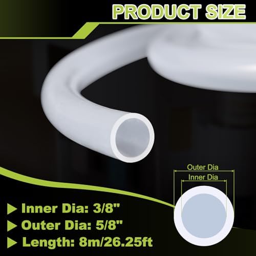 METALLIXITY Silicone Tubing 3/8" ID x 5/8" OD x 26.25Ft High Temp Clear - Image 2