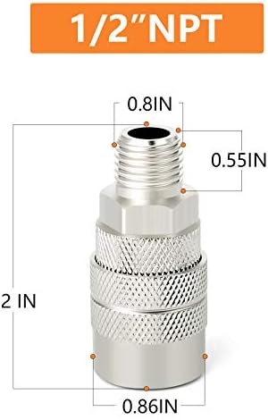 GASHER 12PCS 1/2-Inch Male Industrial Coupler,1/4 Basic Flow Quick Connect Air Coupler - Image 4