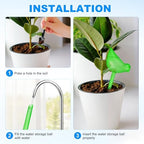 M METERXITY 6-Pack Plant Watering Globes, 9.8 Inch Plastic Bird Shape Self Watering Planter Insert for Indoor/Outdoor Pots, Self Water Devices Decorative Garden Stake [Green] - Image 4