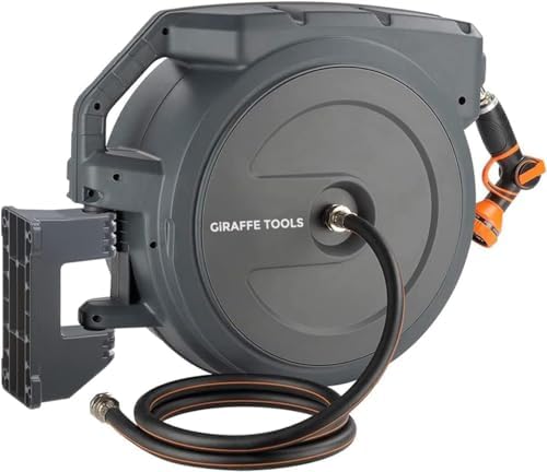 Giraffe Tools Retractable Garden Hose Reel Auto Rewind Wall Mount 5/8" 95FT by GiraffeTools