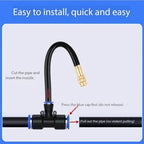 Brass mist nozzle + tee with bendable built-in hose, suitable for outdoor watering systems, water mist nozzle threaded sprayer 1.1 mm (0.043 in) Atomizing nozzle + 12mm tee belt 10 meters PE pipe - Image 3