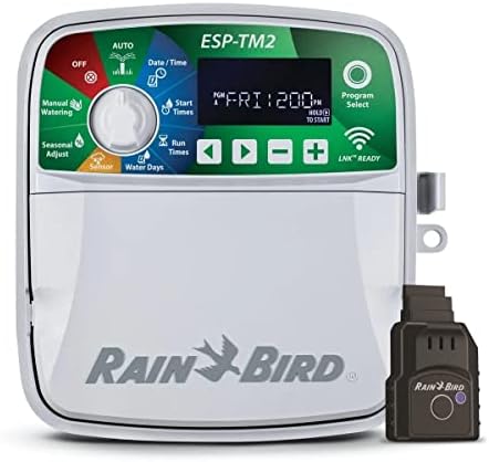 Rain-Bird ESP-TM2 Indoor Outdoor Irrigation WiFi Zone Controller Timer Box and Link Lnk WiFi Mobile Wireless Smartphone Upgrade Module Sprinkler System (8 Zone) by RainBird