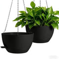 13-inch Oversized Hanging Planter Set of Two,Planters for Indoor and Outdoor Plants.Place Plant pots Across Diverse Settings Including windowsills,Living Room,and Gardens.Pure Black by Unknown
