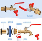 Tujoe 3 Set Brass Rain Barrel Spigot, Rain Faucet Kit for Tanks - Image 3