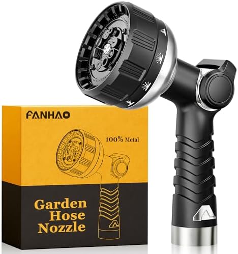 FANHAO Thumb Control Garden Hose Nozzle Heavy Duty Metal, 10 Spray Patterns by FANHAO