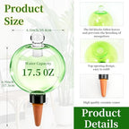 Plant Self Watering Globes with Covers, Plastic Water Bulbs Top Fill, Plant Watering Devices System Slow Release Terracotta, Water Spikes Stakes for Indoor (Green, 6pack) - Image 2