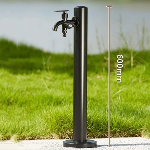 Stainless Steel Outdoor Freestanding Water Column FountainVertical Garden Hose Holder with Faucet for Car Washing & WateringDurable Landscape Decor - Image 2