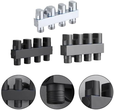 Brass Garden Hose Splitter 4 Outlet - Leak for proof Water Distributor with Flow Control Valves - Outdoor Faucet Manifold for Lawn Watering - 3/4 Inch Connection Black(Silver) - Image 6