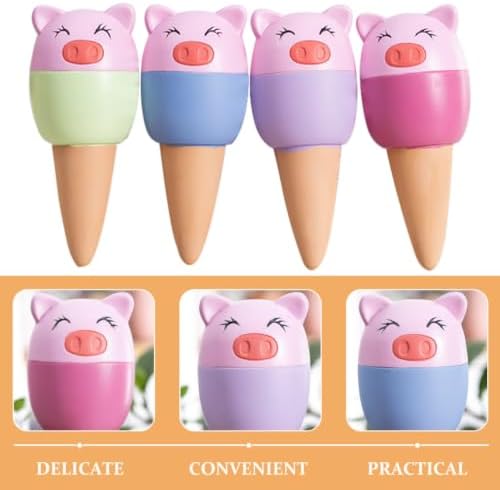 4pcs Pig Shaped Terracotta Self Watering Globes for Plants and Flowers - Image 3