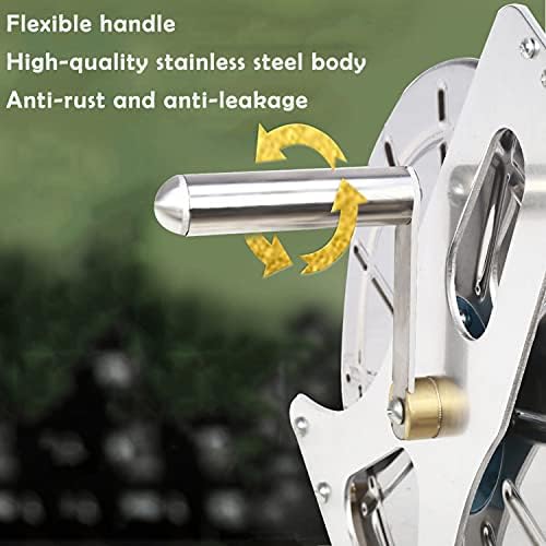 Stainless Steel Garden Hose Reel Heavy Duty,Stainless Steel Hand Crank Hose Reel,Metal Hose Reel,Wall/Floor Mounted Metal Water Hose Reel Retractable for Yard, Lawn, Farm,Patio - Image 4