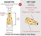 Coupler and Plug Kit (28 Piece), Automotive Type C, 1/4 Inch NPT, Solid Brass Quick Connect Air Fittings Set - Image 4