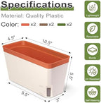 OurWarm Self Watering Pots for Indoor Plants, 6 Pack 10.5 Inch Plastic Window Herb Planter Box with Water Level Indicator, Modern Decorative Windowsill Planters for Herbs, Flowers, Seedlings - Image 3