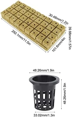 Rockwool Cubes, Good Water Absorption Soilless Cultivation Starter Plugs with Self Watering Cotton Wick Cord for Indoor Plant Growing - Image 2