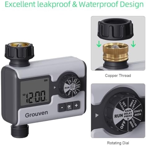 Garden Sprinkler Timer & Water Flow Meter with Brass Inlet - Image 2