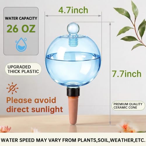 EX-Large Plant Watering Globes, 26oz Plastic Top Fill Self Watering Globes - Image 2