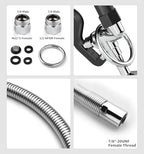 Commercial Sink Sprayer with 45” Stainless Steel Hose, 1.42 GPM Pre Rinse Sprayer, High-Pressure Dish Spray for Restaurant Use, Commercial Faucet Spray Nozzle with Adapters (Black) - Image 5