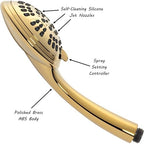 Aqua Elegante Luxury Handheld Shower Kit - 2.5 GPM - Polished Brass - Image 3