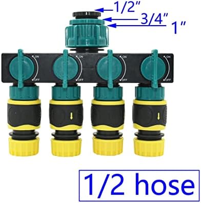 Xiaohu Hose Connector Adapter Female 1/2" 3/4" 1" Turn 1/2 3/4 Hose 4 Way Garden Faucet Hose Manifold 16MM 20MM Shunt Four-Outlet Irrigation Valve (Color : Red) - Image 2