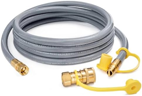 GASPRO 12 Feet 1/2" ID Natural Gas Hose, Low Pressure LPG Hose with Quick Connect, for Weber, Char-broil, Pizza Oven, Patio Heater and More (NOT 3/8”) by GASPRO